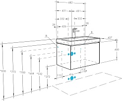 Акватон Тумба с раковиной Асти 70 ясень шимо/белая – фотография-11